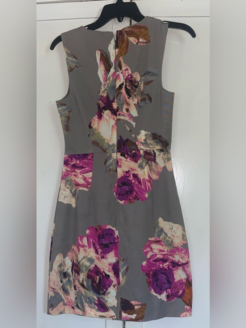 Trina Turk Gray Sheath Dress with Pink and Orange Floral Print - Picture 5 of 6